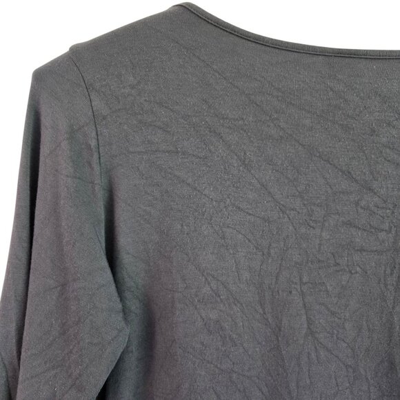 Comfy USA Womens Lagenlook Asymmetrical Hem Knit Top Blue Gray Small - Picture 10 of 13